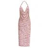 Angelika Jozefczyk Women's Gold / Pink / Purple Midi Sequin Party Dress Ibisa Rose