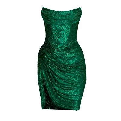 Angelika Jozefczyk Women's Green Delia Sequin Mini Dess Emerald