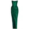 Angelika Jozefczyk Women's Green Gaia Sequin Evening Gown Emerald In Green