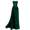 Angelika Jozefczyk Women's Green Nadya Satin Evening Gown With Sequins Emerald In Green
