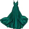 ANGELIKA JOZEFCZYK WOMEN'S GREEN SATIN LONG DRESS EMERALD