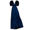 Angelika Jozefczyk Women's Lerena Chiffon Evening Gown Navy Blue In Blue