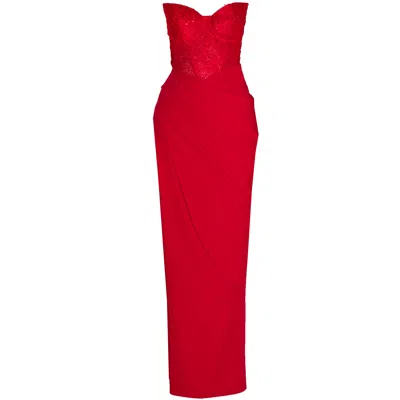 Angelika Jozefczyk Women's Maxi Lace Dress Catrice Red