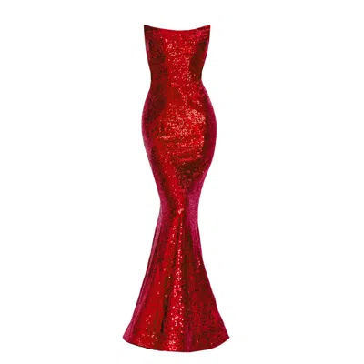 Angelika Jozefczyk Women's Merlin Sequin Evening Gown Red