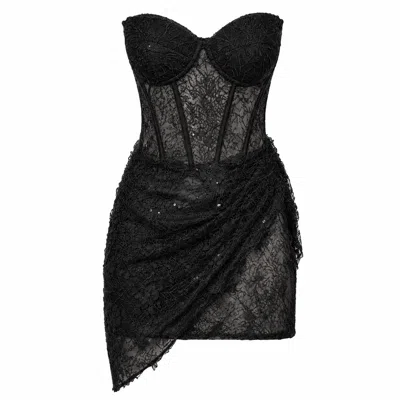 Angelika Jozefczyk Women's Mini Lace Dress Catrice Black