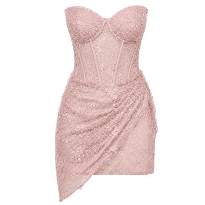 Angelika Jozefczyk Women's Mini Lace Dress Catrice Dusty Pink