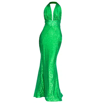 Angelika Jozefczyk Women's Monroe Sequin Evening Gown Green