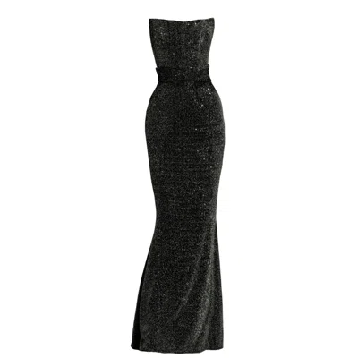 Angelika Jozefczyk Women's Moon Shimmering Evening Gown Black