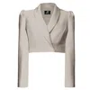 Angelika Jozefczyk Women's Neutrals Cropped Blazer Sanremo Stone Beige In Beige