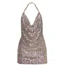 Angelika Jozefczyk Women's Neutrals / Gold Ibisa Mini Sequin Party Dress In Gold