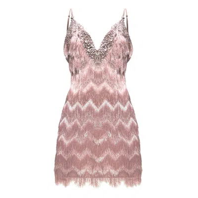 Angelika Jozefczyk Women's Pink / Purple Gatsby Cocktail Dress Dusty Pink In Pink/purple
