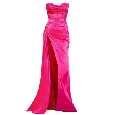 Angelika Jozefczyk Women's Pink / Purple Napoli Corset High Slit Gown Pink In Pink/purple