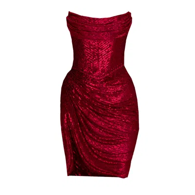Angelika Jozefczyk Women's Purple / Red Delia Sequin Mini Dess Burgundy
