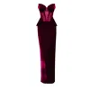 Angelika Jozefczyk Women's Purple Velvet Embellished Corset Gown Burgundy In Burgundy