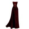 Angelika Jozefczyk Women's Red Nadya Satin Evening Gown With Sequins Burgundy In Red