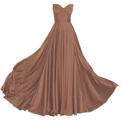 Angelika Jozefczyk Women's Satin Evening Gown Viena Brown