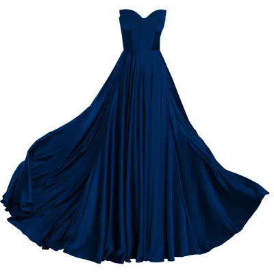 Angelika Jozefczyk Women's Satin Evening Gown Viena Navy Blue