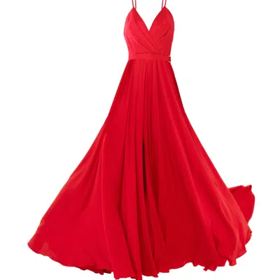 Angelika Jozefczyk Women's Satin Long Dress Red