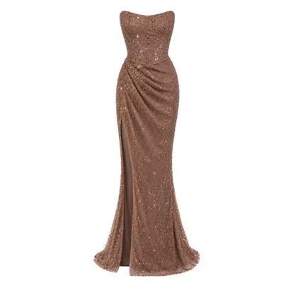 Angelika Jozefczyk Women's Stella Corset Evening Dress Brown
