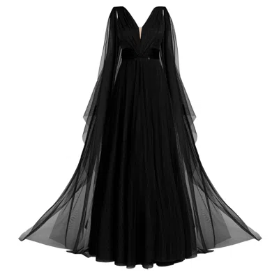 Angelika Jozefczyk Women's Terracotta Tulle Evening Gown Black