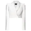 Angelika Jozefczyk Women's White Cropped Blazer Sanremo Ivory In White