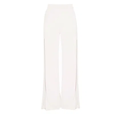 Angelika Jozefczyk Women's White / Neutrals Corfu Trousers With Side Slits Ecru
