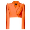 Angelika Jozefczyk Women's Yellow / Orange Cropped Blazer Sanremo Orange In Yellow/orange