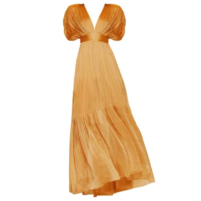 Angelika Jozefczyk Women's Yellow / Orange Lerena Chiffon Evening Gown Orange In Yellow/orange