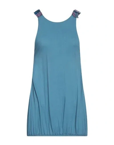 Angelina Woman Tank Top Pastel Blue Size 8 Viscose