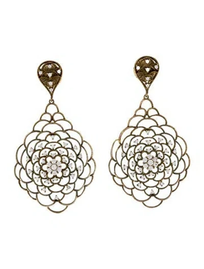 Pre-owned Angélique De Paris Cubic Zirconia Drop Earrings In Multi