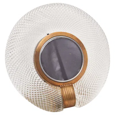 Pre-owned Angelo Barovier Barovier & Toso 1935 Art Deco Round Torchon Picture Frame In Art-glass & Bronze In Gold