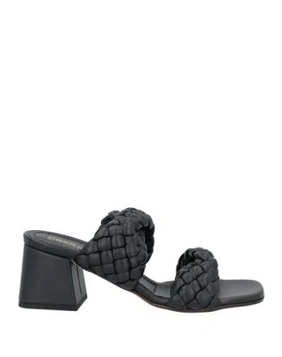 Angelo Bervicato Woman Sandals Black Size 8 Leather