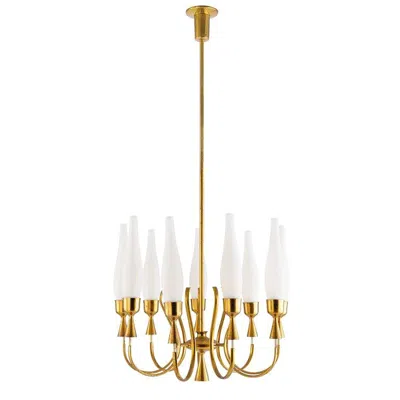 Pre-owned Angelo Lelii 1950's Italian Chandelier By  For Arredoluce In Sand