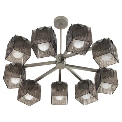 Pre-owned Angelo Lelii 1972 Arredoluce 9 Arms Chandelier Model 14127 By  In Transparent
