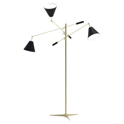 Pre-owned Angelo Lelii 21st Century Triennale Floor Lamp, Brass & Black, , 2019, Italy In Sand