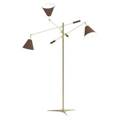 Pre-owned Angelo Lelii 21st Century Triennale Floor Lamp, Brass & Brown, , 2019, Italy