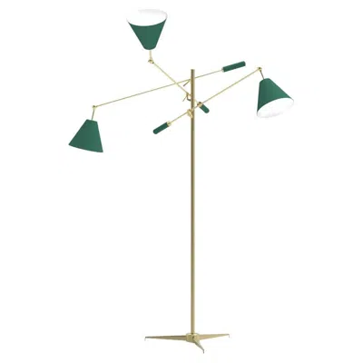 Pre-owned Angelo Lelii 21st Century Triennale Floor Lamp, Brass & Green, , 2019, Italy In Sand
