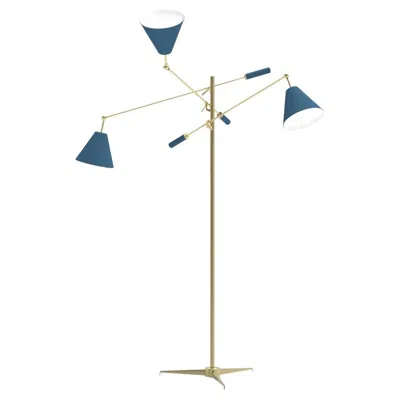 Pre-owned Angelo Lelii 21st Century Triennale Floor Lamp, Brass&light Blue, , 2019, Italy In Sand