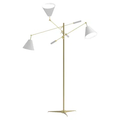 Pre-owned Angelo Lelii 21st Century Triennale Floor Lamp, Brass & White, , 2019, Italy In Sand