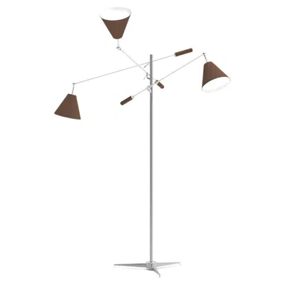 Pre-owned Angelo Lelii 21st Century Triennale Floor Lamp, Chrome & Brown, , 2019, Italy In Transparent