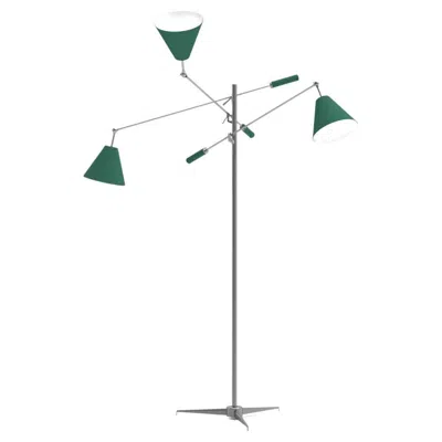 Pre-owned Angelo Lelii 21st Century Triennale Floor Lamp, Chrome & Green, , 2019, Italy In Transparent