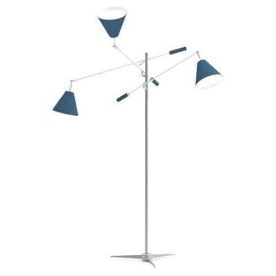 Pre-owned Angelo Lelii 21st Century Triennale Floor Lamp, Chrome&light Blue, , Italy, Ce In Transparent