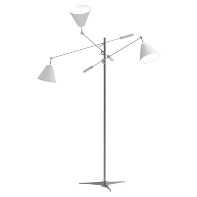 Pre-owned Angelo Lelii 21st Century Triennale Floor Lamp, Chrome & White, , 2019, Italy In Transparent