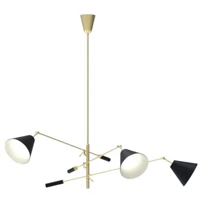 Pre-owned Angelo Lelii 21st Century Triennale Pendant Lamp, Brass & Black, , 2019, Italy In Sand