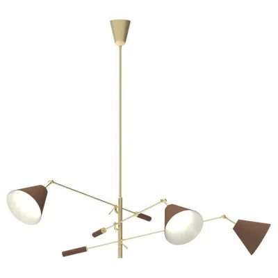 Pre-owned Angelo Lelii 21st Century Triennale Pendant Lamp, Brass & Brown, , 2019, Italy In Sand