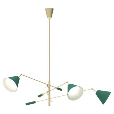 Pre-owned Angelo Lelii 21st Century Triennale Pendant Lamp, Brass & Green, , 2019, Italy In Sand