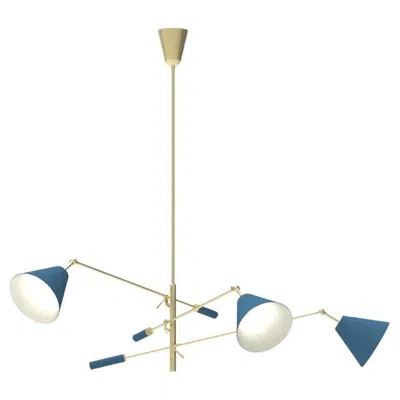 Pre-owned Angelo Lelii 21st Century Triennale Pendant Lamp, Brass&light Blue, , 2019, Italy In Sand