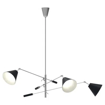 Pre-owned Angelo Lelii 21st Century Triennale Pendant Lamp, Chrome & Black, , 2019, Italy In Transparent