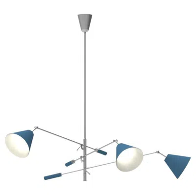 Pre-owned Angelo Lelii 21st Century Triennale Pendant Lamp, Chrome & Blue, , 2019, Italy In Transparent