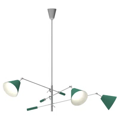 Pre-owned Angelo Lelii 21st Century Triennale Pendant Lamp, Chrome & Green, , 2019, Italy In Transparent